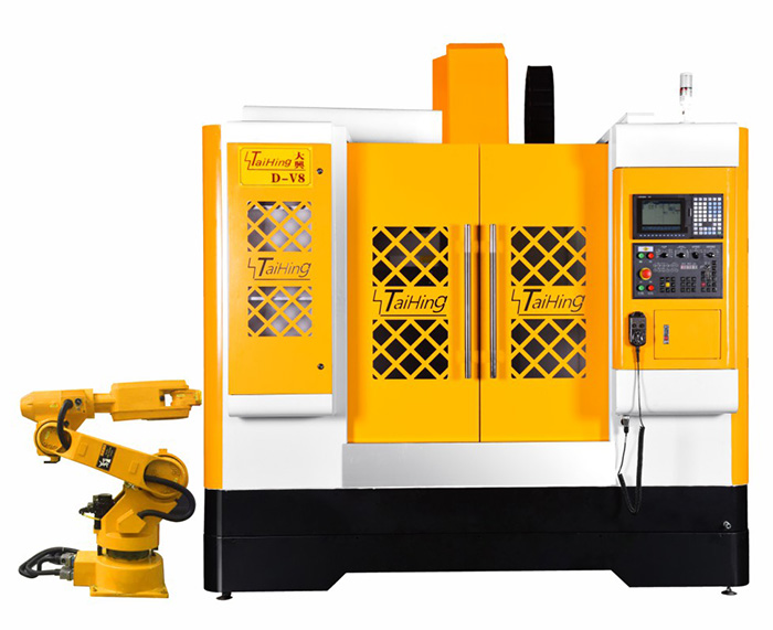 线轨机D-V8（三菱系统）—CNC850三轴线轨机(高速高精密零件立式加工中心机） （带油雾得理器） 主轴转速达18000转 ，带机械手